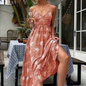 GRACEVINES Floral Smocked Midi Sundress